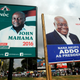 Campaign billboards for John Dramani Mahama and Nana Akuffo Addo in Accra, Ghana in Dec. 3, 2016.